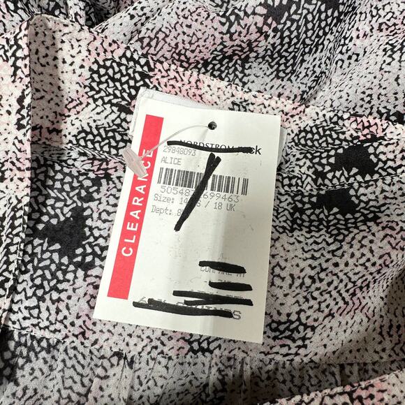 Reiss Alice Abstract Print Women's Button Down Belted Mini Dress Size 14 NWT - Picture 6 of 11